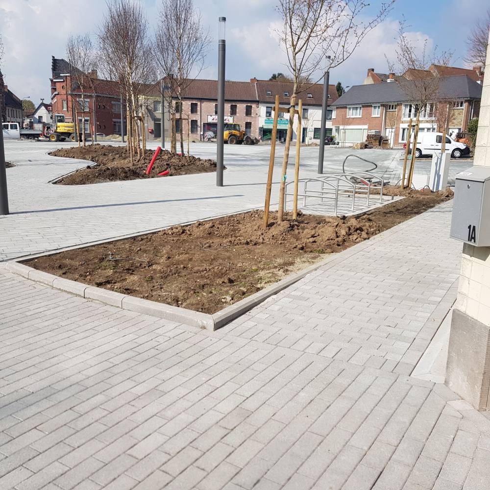 Implantation pour le projet de la nouvelle Place de Templeuve (Tournai)
